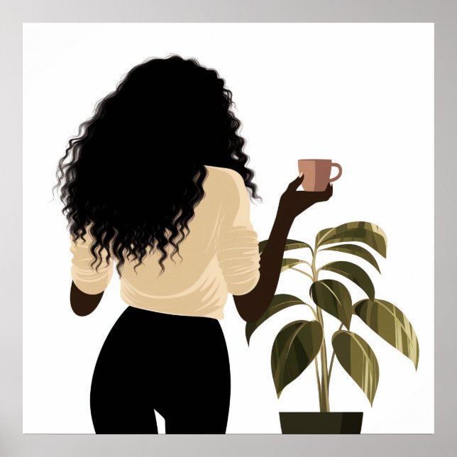 Abstrakte, gesichtslose Schwarze Frau Schöne Wand  Poster (Vorne)