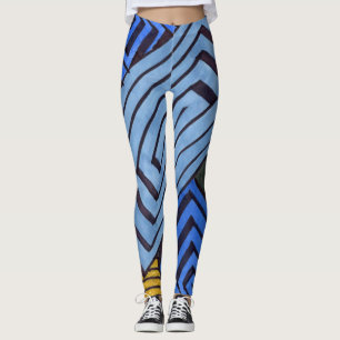 Abstrakte Gestaltung, ägyptische Spulen aus Blues  Leggings