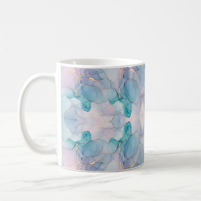 Abstrakte Gestaltung der Aquarellbilder Kaffeetasse (Links)