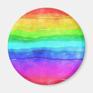 Abstrakte gestrichene Streifen Regenbogen Magnet