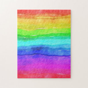 Abstrakte gestrichene Streifen Regenbogen Puzzle