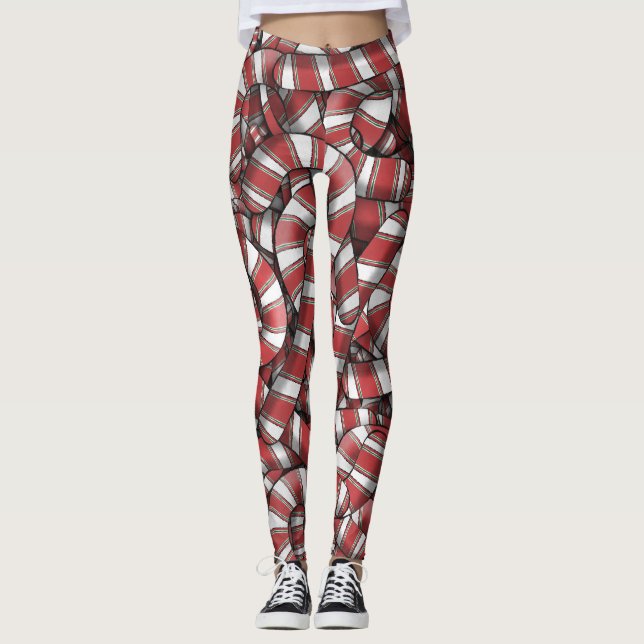 Abstrakte, gezwirnte Canons Leggings (Vorderseite)