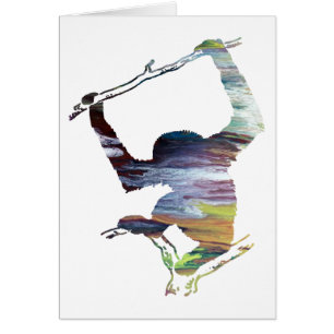 Abstrakte Gibbon-Silhouette