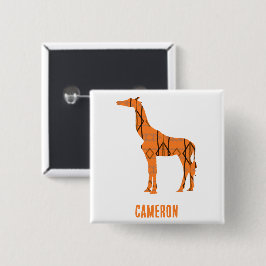 Abstrakte Giraffe Silhouette Monogramm Button