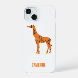 Abstrakte Giraffe Silhouette Monogramm iPhone 15 Hülle