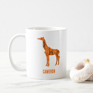 Abstrakte Giraffe Silhouette Monogramm Kaffeetasse