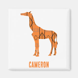Abstrakte Giraffe Silhouette Monogramm Magnet
