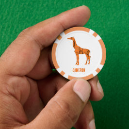 Abstrakte Giraffe Silhouette Monogramm Pokerchips