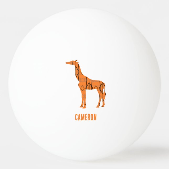Abstrakte Giraffe Silhouette Monogramm Tischtennisball (Vorderseite)