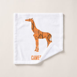 Abstrakte Giraffe Silhouette Monogramm Waschlappen