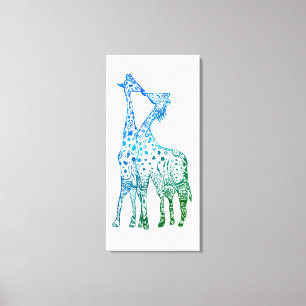 Abstrakte Giraffen Zeichnend Kiss Canvas Print Leinwanddruck