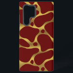 Abstrakte Giraffenmuster in Gold und Rot Samsung Galaxy Hülle<br><div class="desc">Abstrakte Giraffen in goldfarbenem Farbton über dunkelrotem Hintergrund.</div>