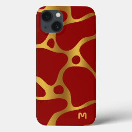 Abstrakte Giraffenmuster in Rot und Gold Case-Mate iPhone Hülle