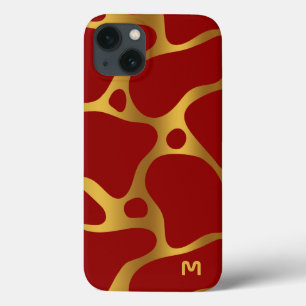 Abstrakte Giraffenmuster in Rot und Gold Case-Mate iPhone Hülle