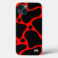 Abstrakte Giraffenmuster in Rot und Schwarz