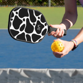 Abstrakte Giraffenmuster in Schwarzweiß Pickleball Schläger