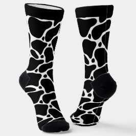 Abstrakte Giraffensocken in Schwarzweiß Socken