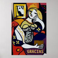 Abstrakte Girl on Phone, Edit text, Gracias