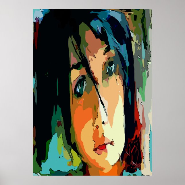 Abstrakte Girls-Gesicht Poster (Vorne)
