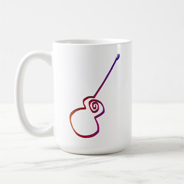 Abstrakte Gitarre - Minimalistische Linie Art Kaffeetasse (Links)