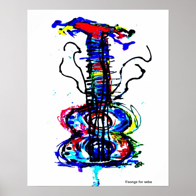 Abstrakte Gitarre Poster (Vorne)