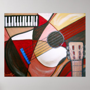 ABSTRAKTE GITARRE POSTER