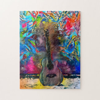Abstrakte Gitarre | Starke Herausforderung Puzzle