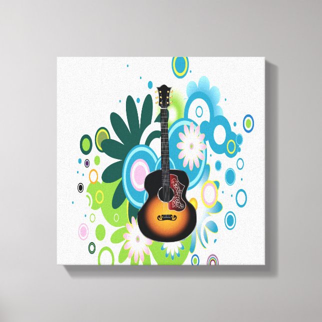 Abstrakte Gitarre ummantelte Canvas Leinwanddruck (Vorderseite)