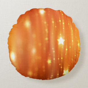 abstrakte, glänzende orangefarbene Hintergrundabst Rundes Kissen