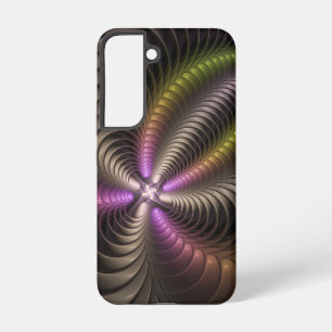 Abstrakte glänzende trippige bunte 3D-Fraktalkunst Samsung Galaxy Hülle