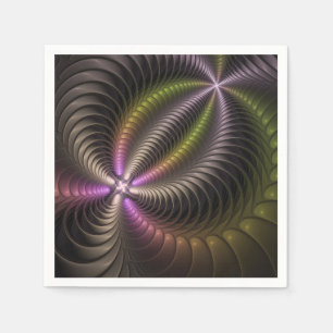 Abstrakte glänzende trippige bunte 3D-Fraktalkunst Serviette