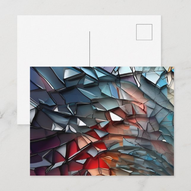 Abstrakte Glaskunstkunst Postkarte (Vorne/Hinten)
