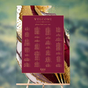 Abstrakte, glatte Sitzkarte Roter Wein ID1018 Acrylschild