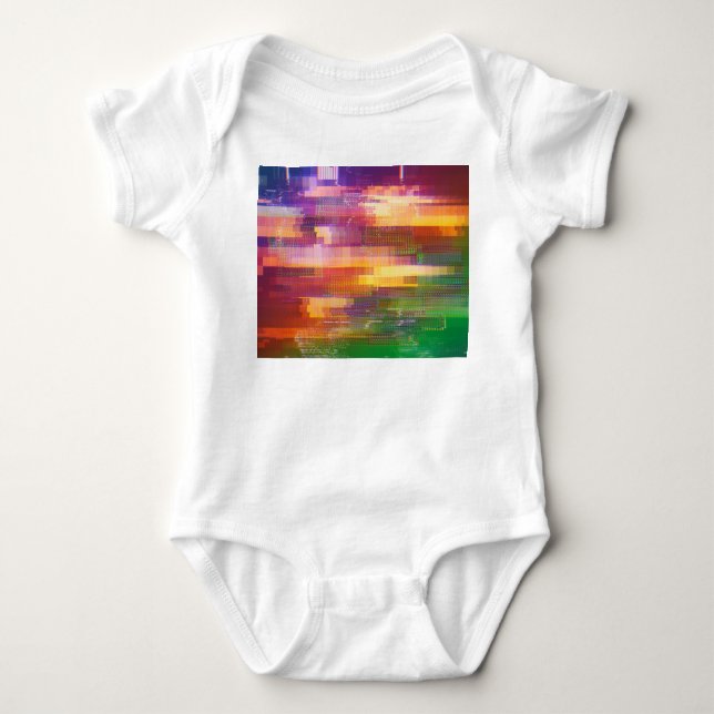 Abstrakte Glitch: Textur des Prüffelds Baby Strampler (Vorderseite)