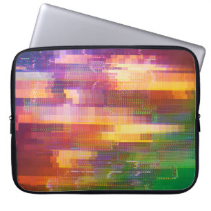 Abstrakte Glitch: Textur des Prüffelds Laptopschutzhülle