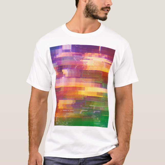Abstrakte Glitch: Textur des Prüffelds T-Shirt (Vorderseite)