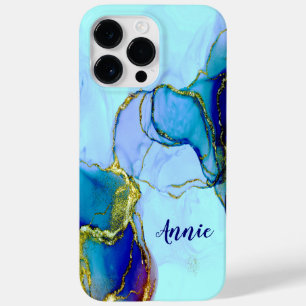 ABSTRAKTE GLITTERING BLAUE FARBE PERSONALISIERT Case-Mate iPhone 14 PRO MAX HÜLLE