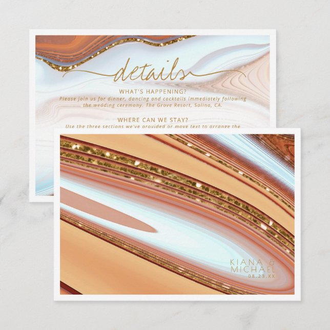 Abstrakte Glitzer Strata Details zum SW ID903 Begleitkarte (Vorne/Hinten)