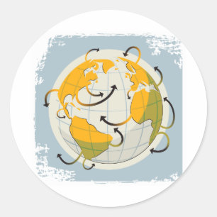 Abstrakte Globe-Aufkleber Runder Aufkleber
