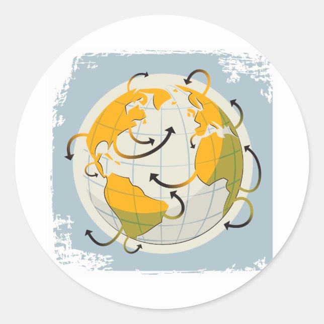 Abstrakte Globe-Aufkleber Runder Aufkleber (Vorderseite)