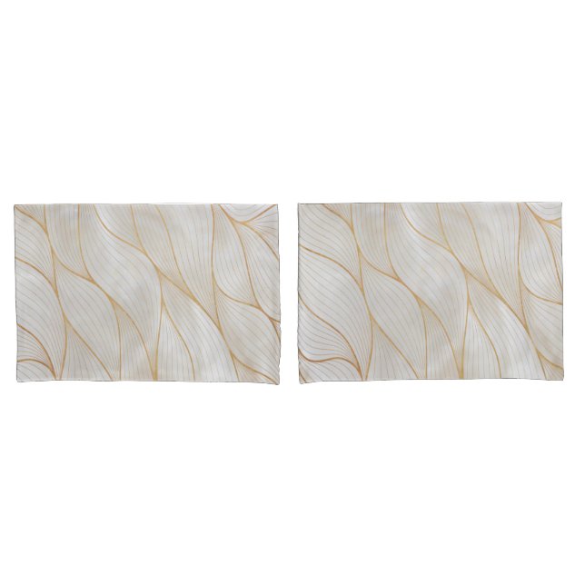 Abstrakte Gold Blätter Artwork | Pillowcase Kissenbezug (Vorderseite-Set)