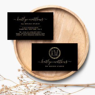 Abstrakte Gold Circle Monongram Business Card Visitenkarte