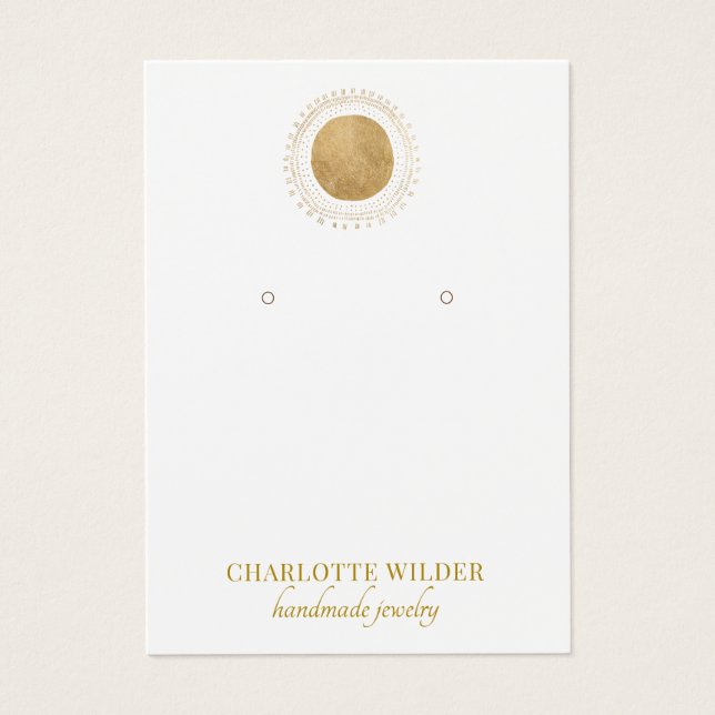 Abstrakte Gold Foil Circle Necklace Display Card (Vorderseite)