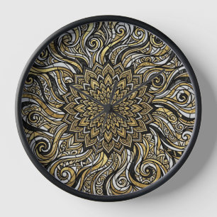 Abstrakte Gold-Mandala-Kreis-Kunstuhr Uhr