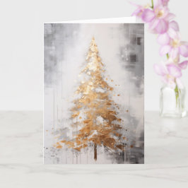 Abstrakte Gold Tree Weihnachtskarte Karte