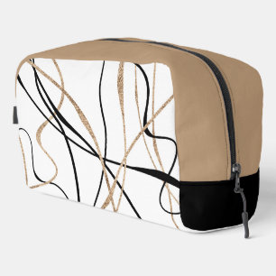 Abstrakte Gold- und Black Lines Waschbeutel
