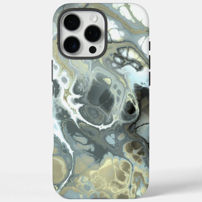 Abstrakte Gold- und Graue Marmorsteinflüssigkeit Case-Mate iPhone Hülle (Rückseite)