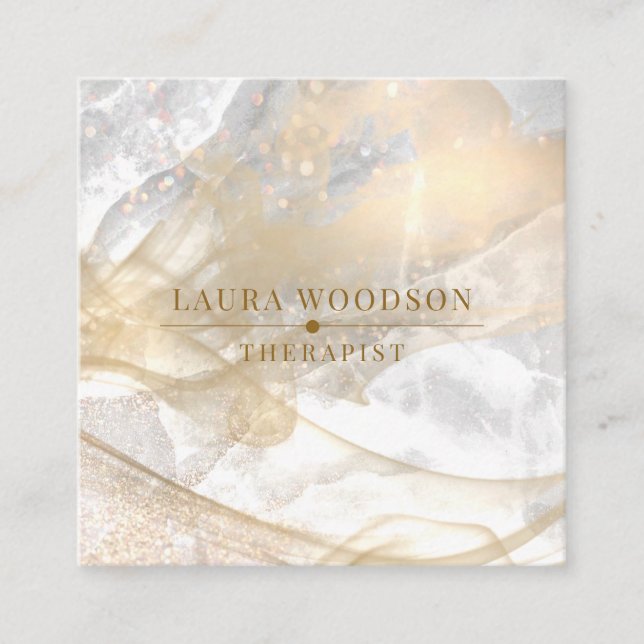 Abstrakte Gold-Visitenkarte Quadratische Visitenkarte (Vorderseite)