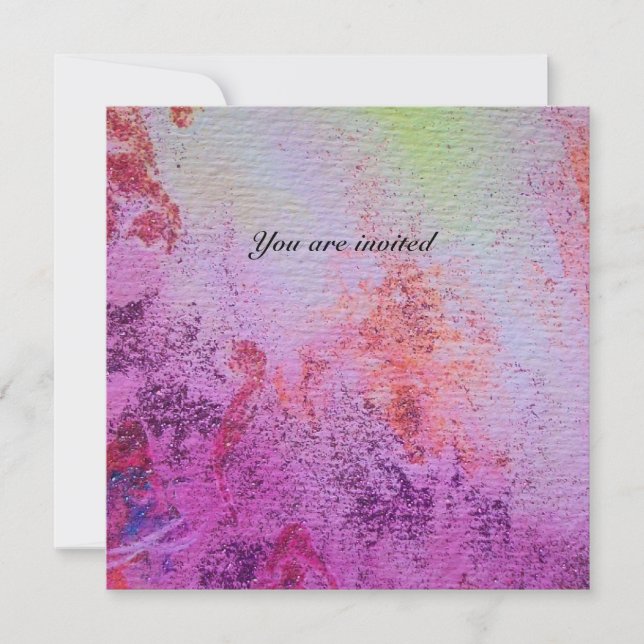 ABSTRAKTE GOLD-WIRBEL, metallisch, rot lila Einladung (Vorderseite)