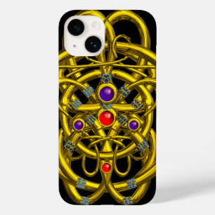 ABSTRAKTE GOLD ZELLTIKKNOTEN, FARBHAFTE GEMS Black Case-Mate iPhone Hülle